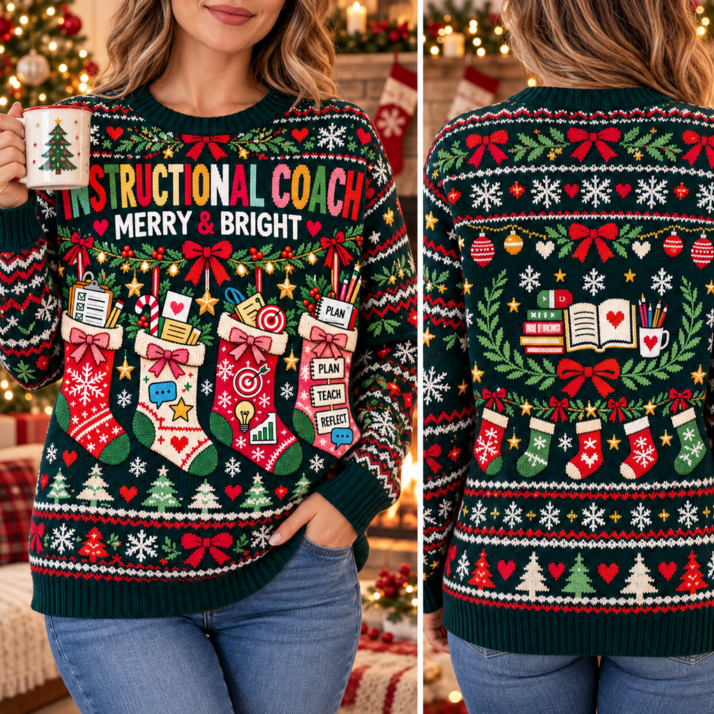 Instructional Coach Christmas Sweater, Merry Educator Gift