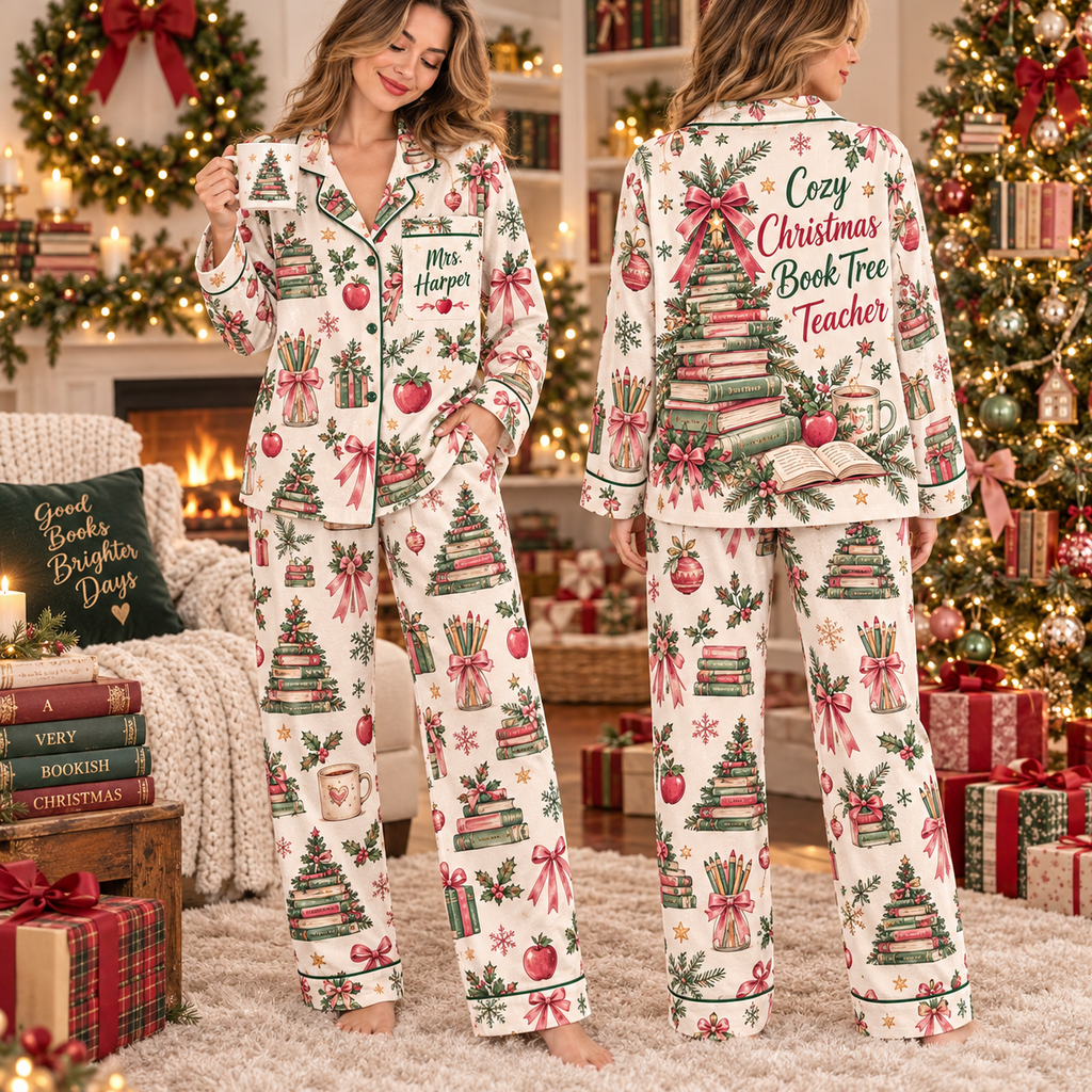 Personalized Special Education Teacher Christmas Pajamas, Educator Gift Set