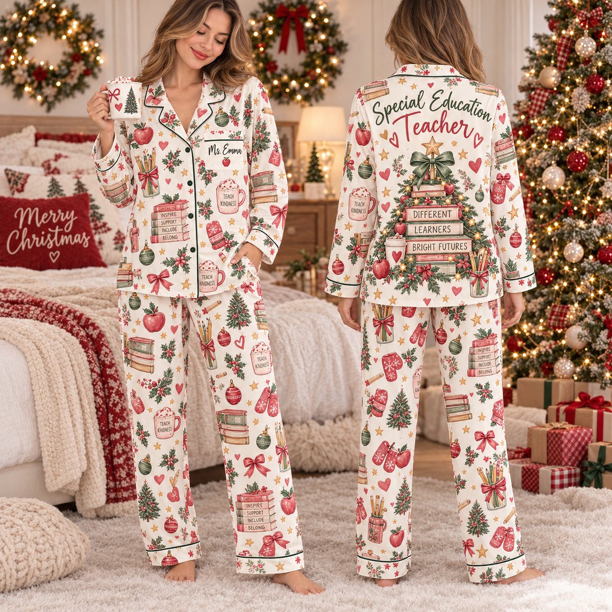 Personalized Special Education Teacher Pajamas, Inspiring Educator Gift Set