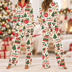 Classic Teacher Christmas Pajamas, Merry Teachmas Satin Lounge Set
