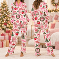 Educator Christmas Pajama Set, Merry Teachmas Books & Trees Satin Loungewear