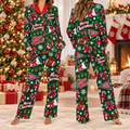 Custom Cheer Mom Christmas Pajamas, Matching Holiday Cheerleader Satin Set