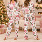 Merry Bookmas Teacher Pajamas, Cozy Reading Holiday Satin Lounge Set
