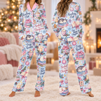 Cozy Book Lover Pajamas, Holiday Reading Club Satin Loungewear Set