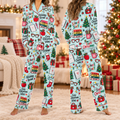 Cozy School Staff Holiday Pajamas, Festive School Staff Satin Loungewear