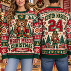 Custom Mascot Ugly Christmas Sweater, School Spirit Holiday Outfit