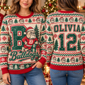 Personalized Mascot Christmas Sweatshirt, Custom Game Day Holiday Sweater