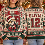 Ugly Christmas Mascot Sweatshirt, Custom Game Day Holiday Crewneck Sweater