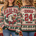 Ugly Christmas College Sweatshirt, Custom Mascot Game Day Crewneck Sweate