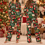 Personalized Campus Bookstore Christmas Pajamas, Satin Sleepwear for Book Lovers