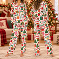 Personalized School Staff Christmas Pajamas, Custom Holiday Satin Lounge Set