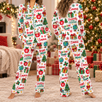 Personalized Teacher Team Christmas Pajamas, Bright Minds Satin Holiday Sleepwear Set