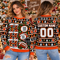 Custom Football Ugly Christmas Sweater, Holiday Crewneck for Team Families
