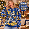 Custom Mascot Football Ugly Christmas Sweater, Team Fan Holiday Crewneck