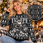 Personalized Mascot Christmas Sweatshirt, Custom Holiday Game Day Sweater