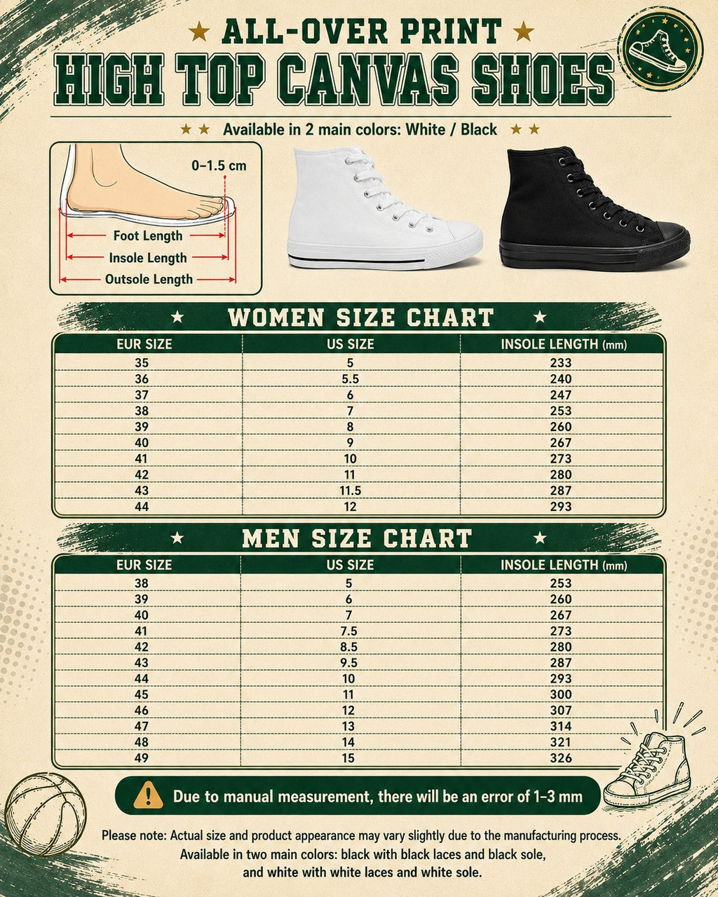 Personalized School Mascot High Top Canvas Shoes, Custom College Spirit Sneakers – product image 5