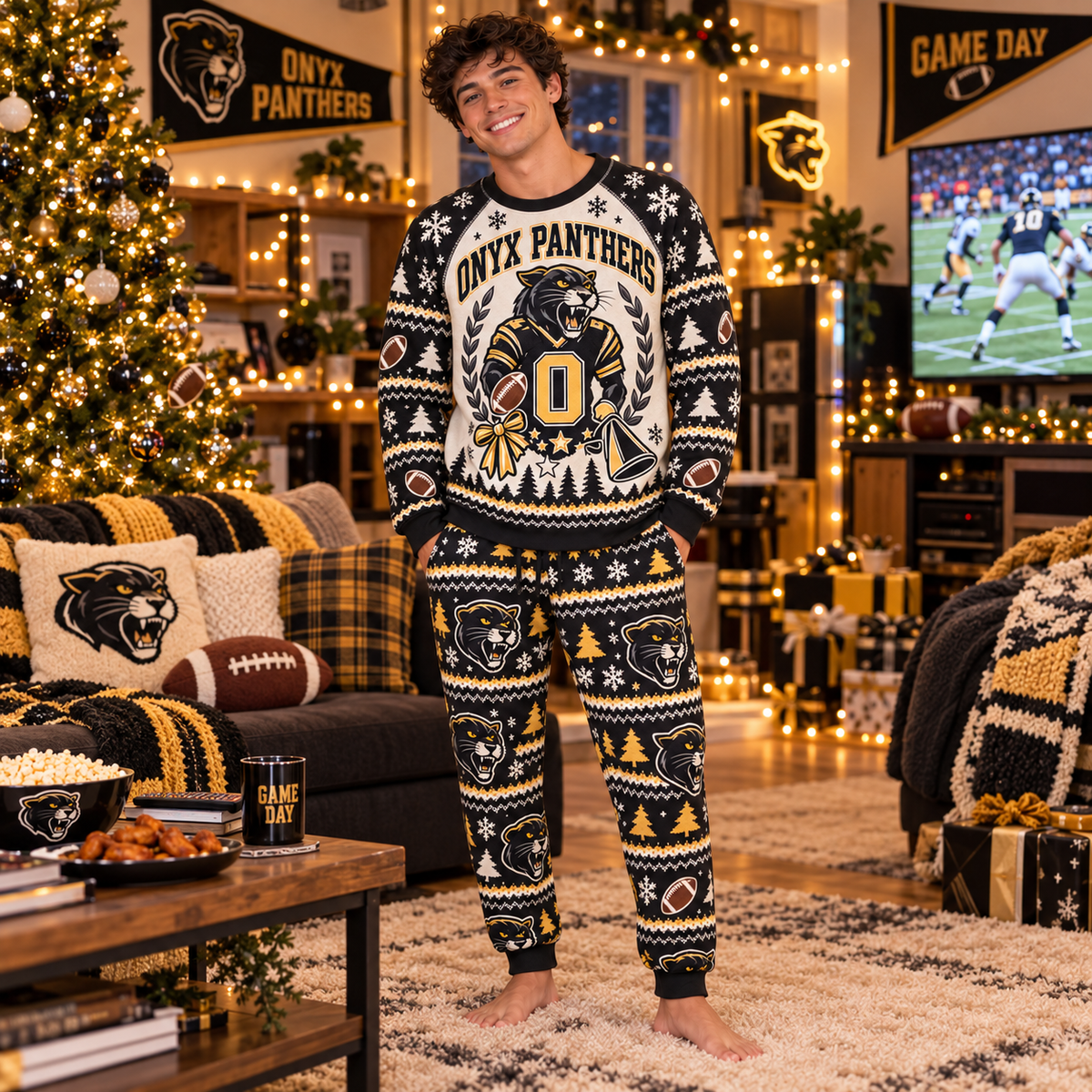 Custom Family Holiday Pajama Set, Matching Christmas Spirit Sleepwear