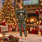 Personalized Team Mascot Holiday Pajamas, Custom Name Sleepwear Set