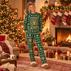 Custom Team Mascot Christmas Pajamas, Personalized Family Loungewear