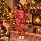 Custom Team Mascot Christmas Pajamas, Personalized Family Loungewear