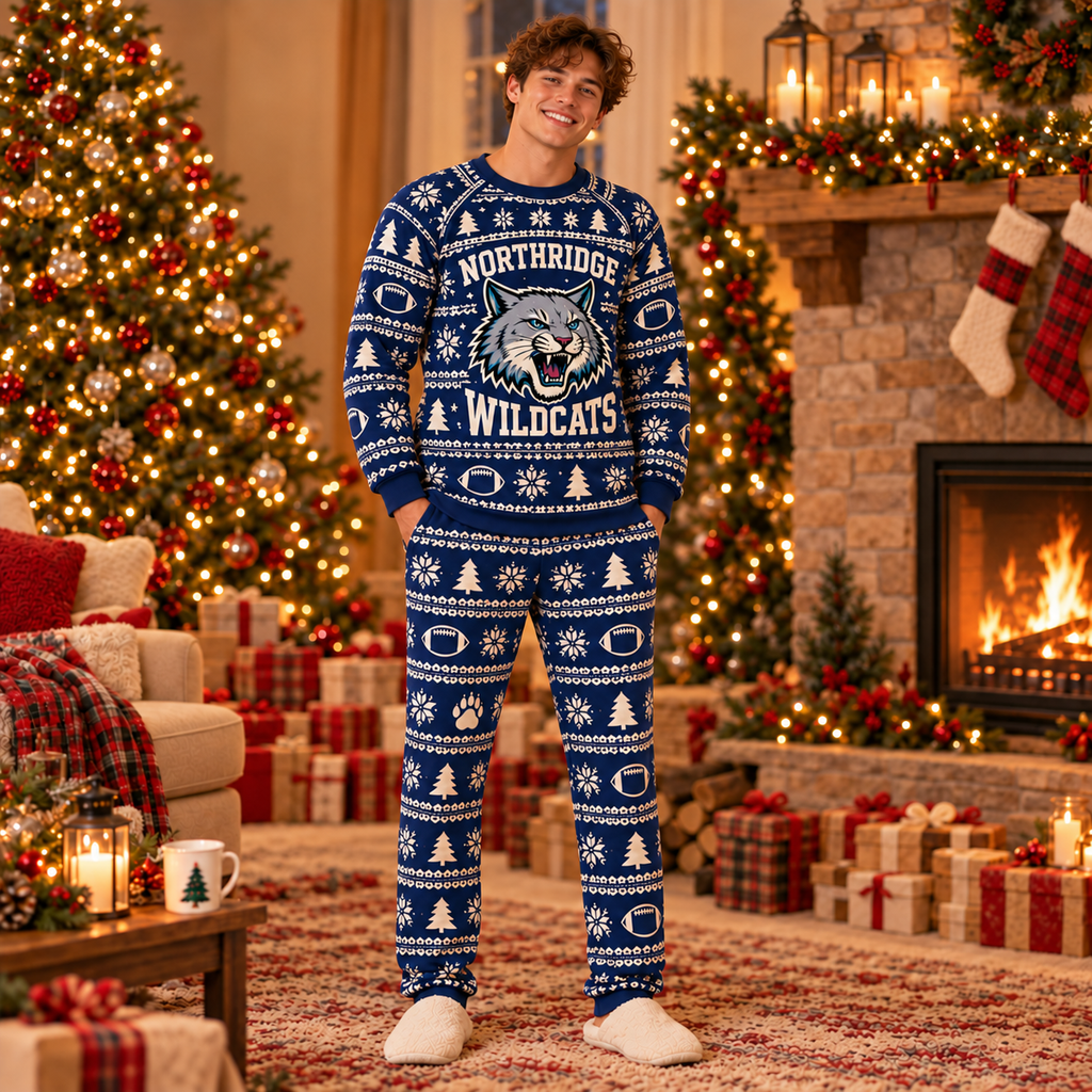 Custom Matching Holiday Sleepwear, School Spirit Christmas Pajama Set