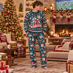 Custom Mascot Christmas Pajamas, Personalized School Name Lounge Set