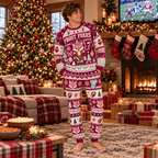 Custom Matching Holiday Sleepwear, Festive Team Spirit Pajama Set