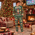 Custom Matching Holiday Sleepwear, Festive Team Spirit Pajama Set