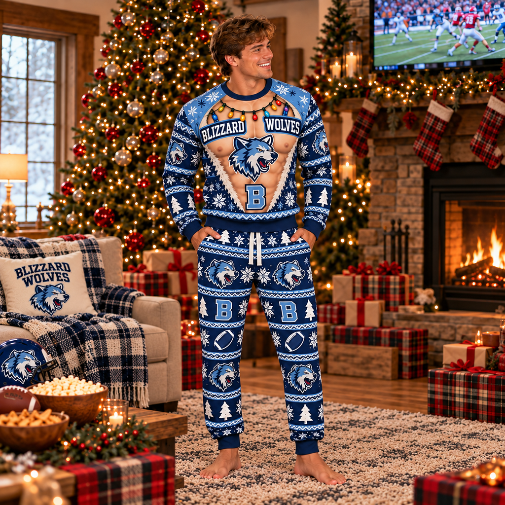 Custom Holiday Novelty Pajama Set – view 7