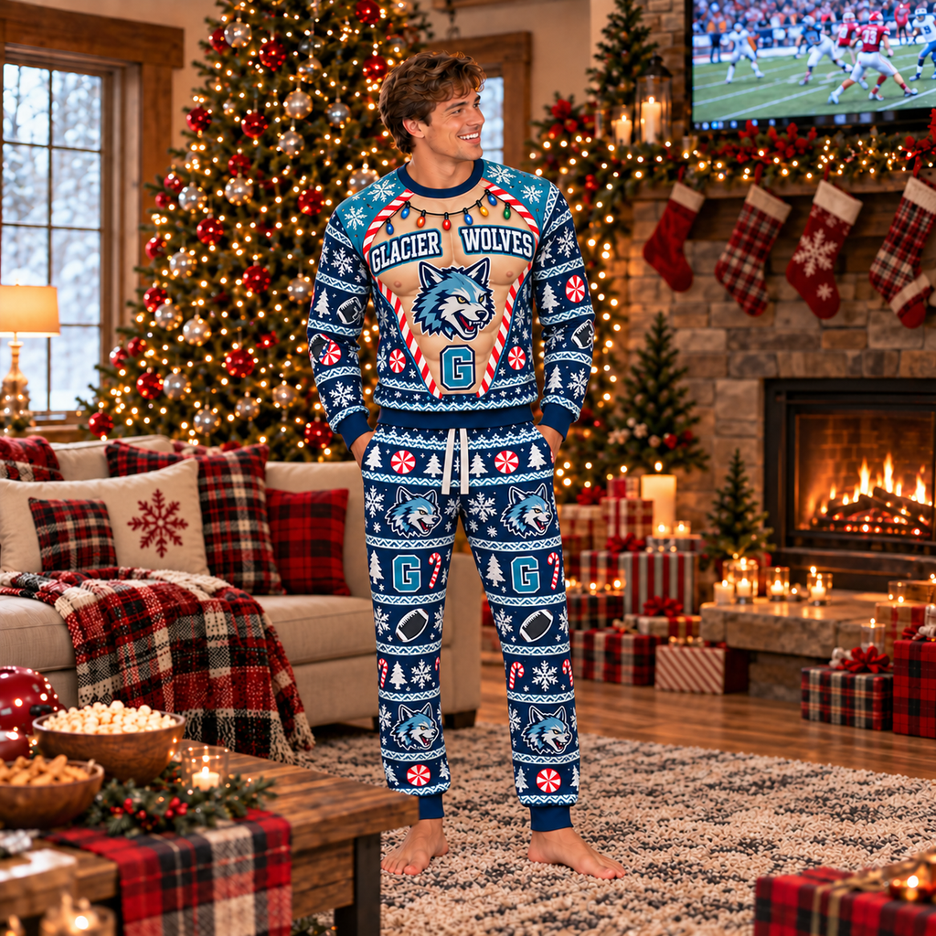 Personalized Football Muscle Pajamas – view 4