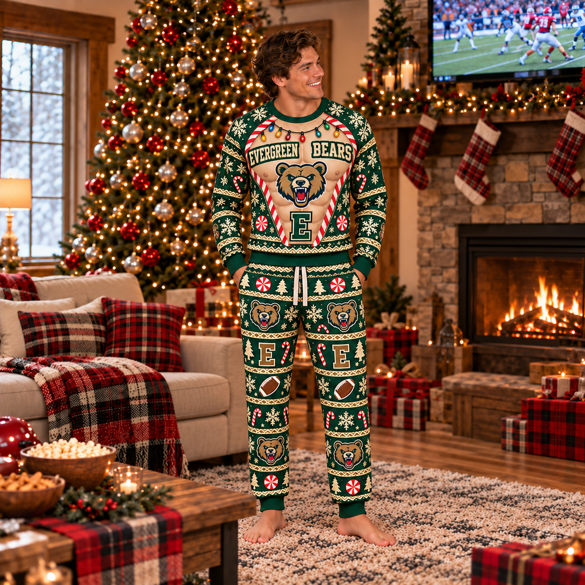 Personalized Football Muscle Pajamas – view 5