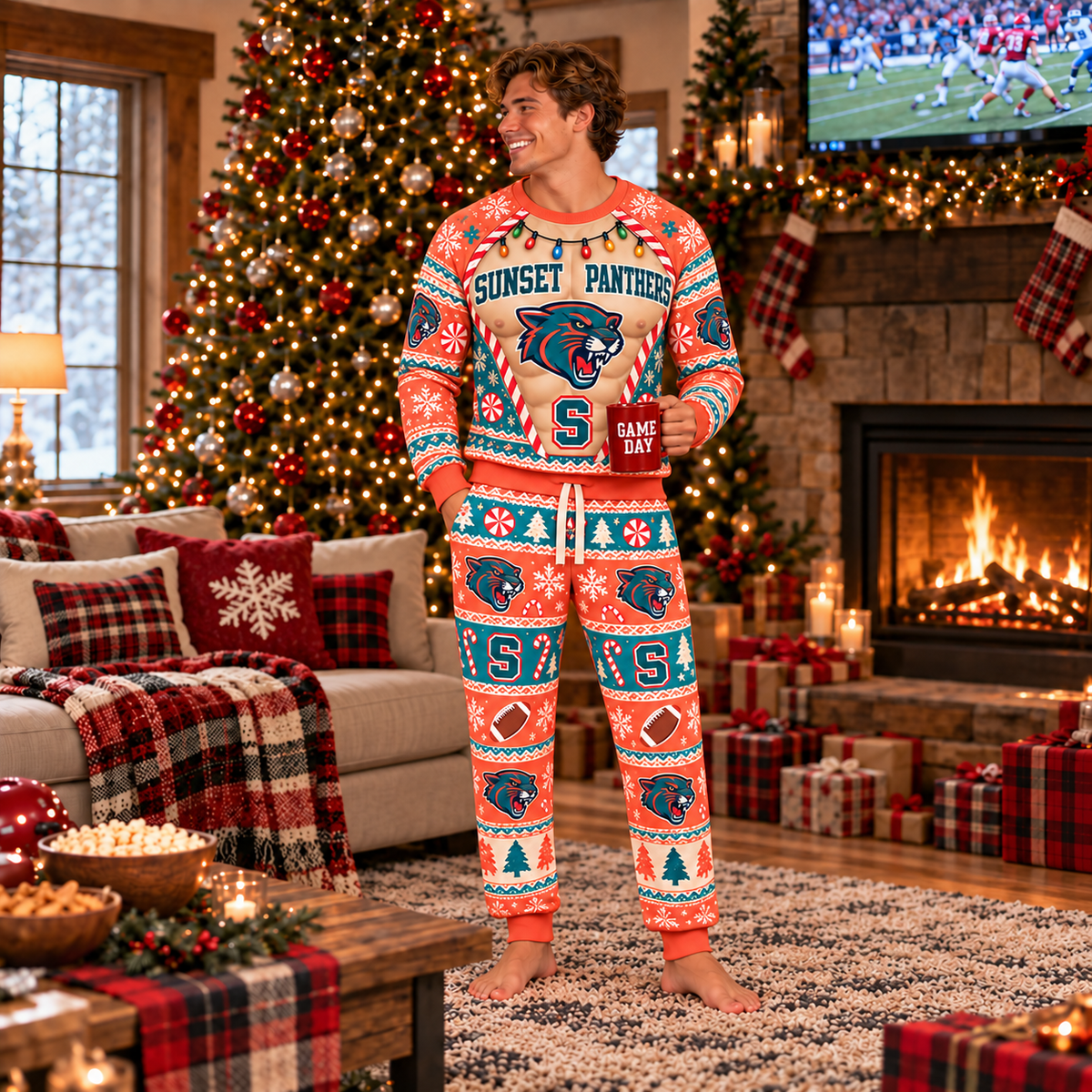 Personalized Football Muscle Pajamas – view 6