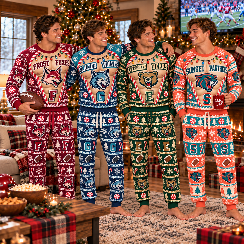 Personalized Football Muscle Pajamas