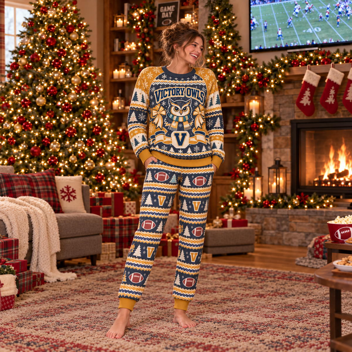 Custom Holiday Novelty Pajama Set – view 5