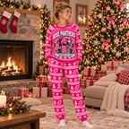 Personalized Pink Mascot Holiday Pajamas – view 5