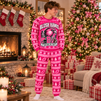 Personalized Pink Mascot Holiday Pajamas – view 6