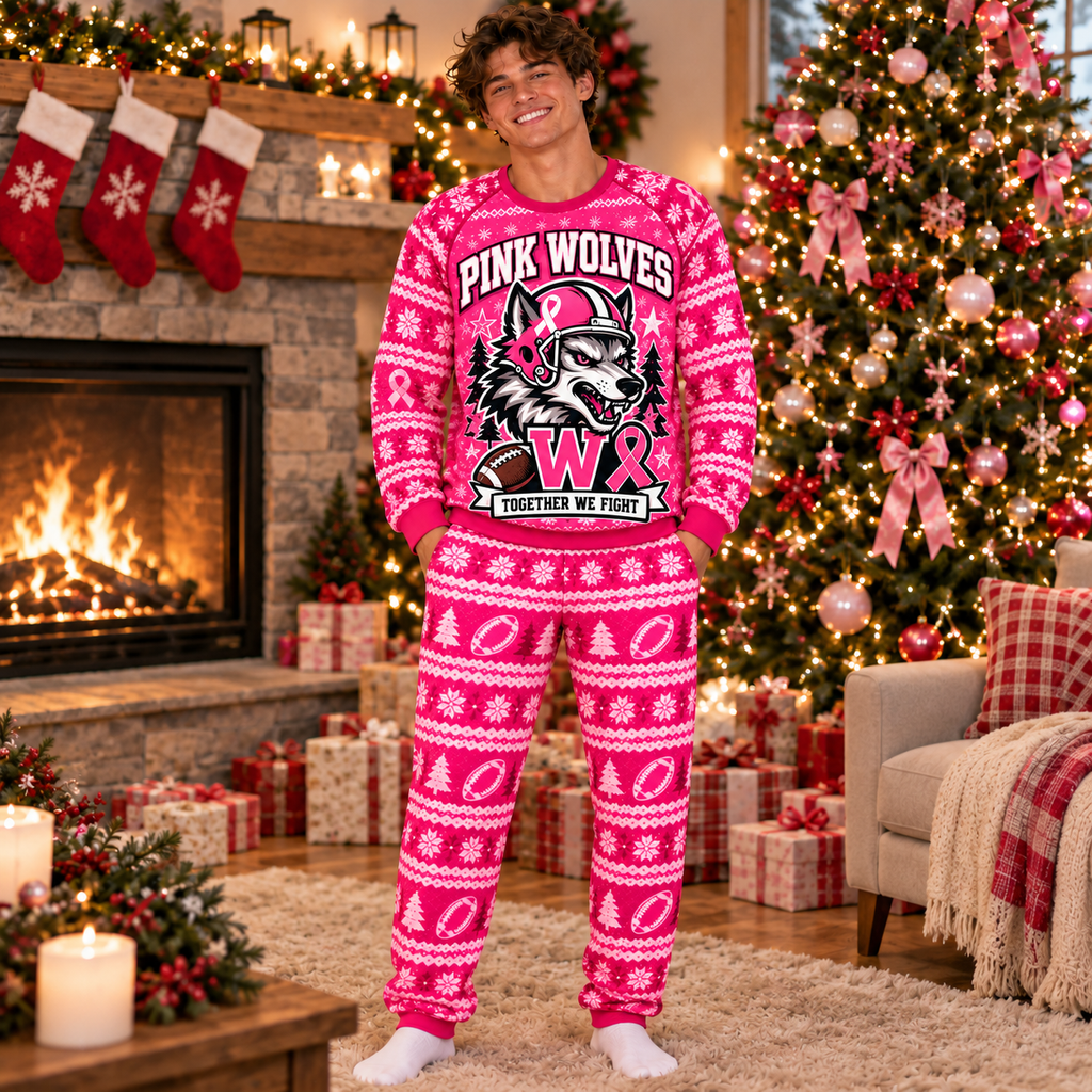 Custom Pink Support Holiday Pajamas – view 4