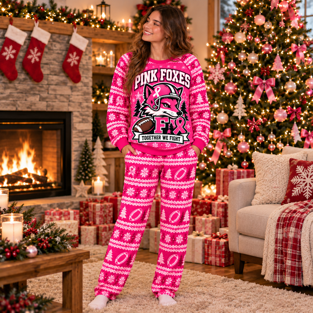Custom Pink Support Holiday Pajamas – view 5