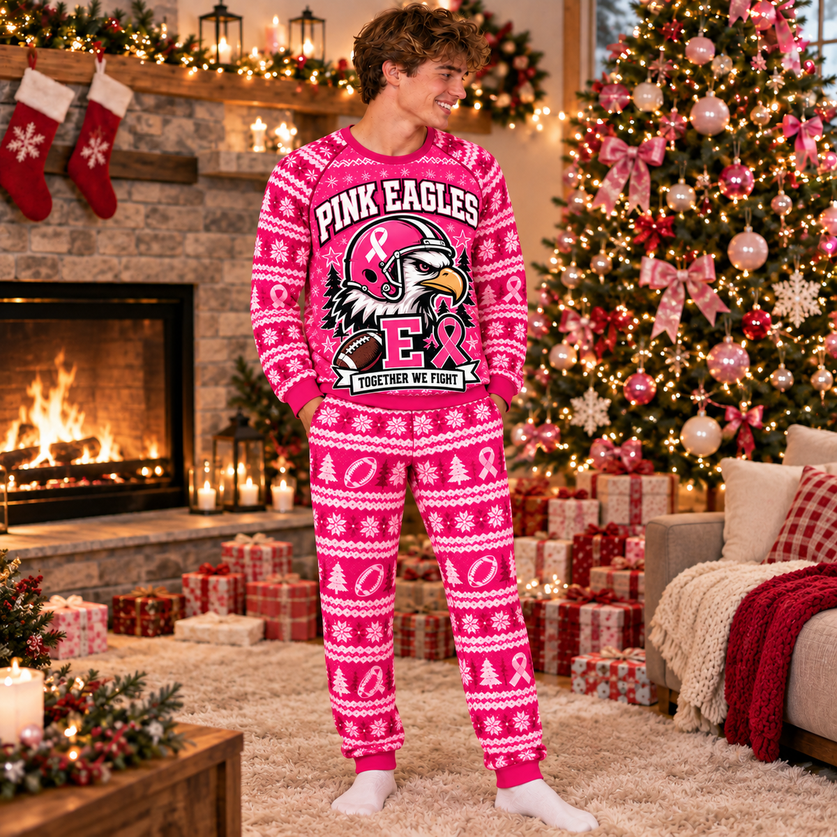 Custom Pink Support Holiday Pajamas – view 6