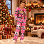 Custom School Mascot Christmas Pajamas, Matching Holiday Satin Sleepwear
