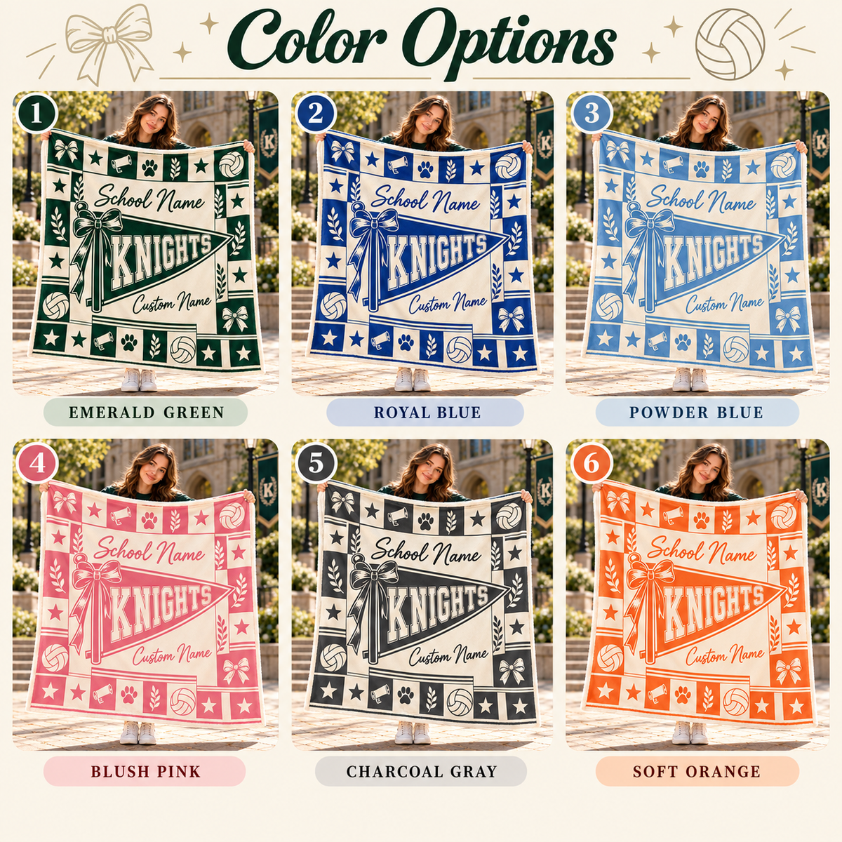 Personalized Coquette Bow Fleece Blanket, Custom School Spirit Fan Gift