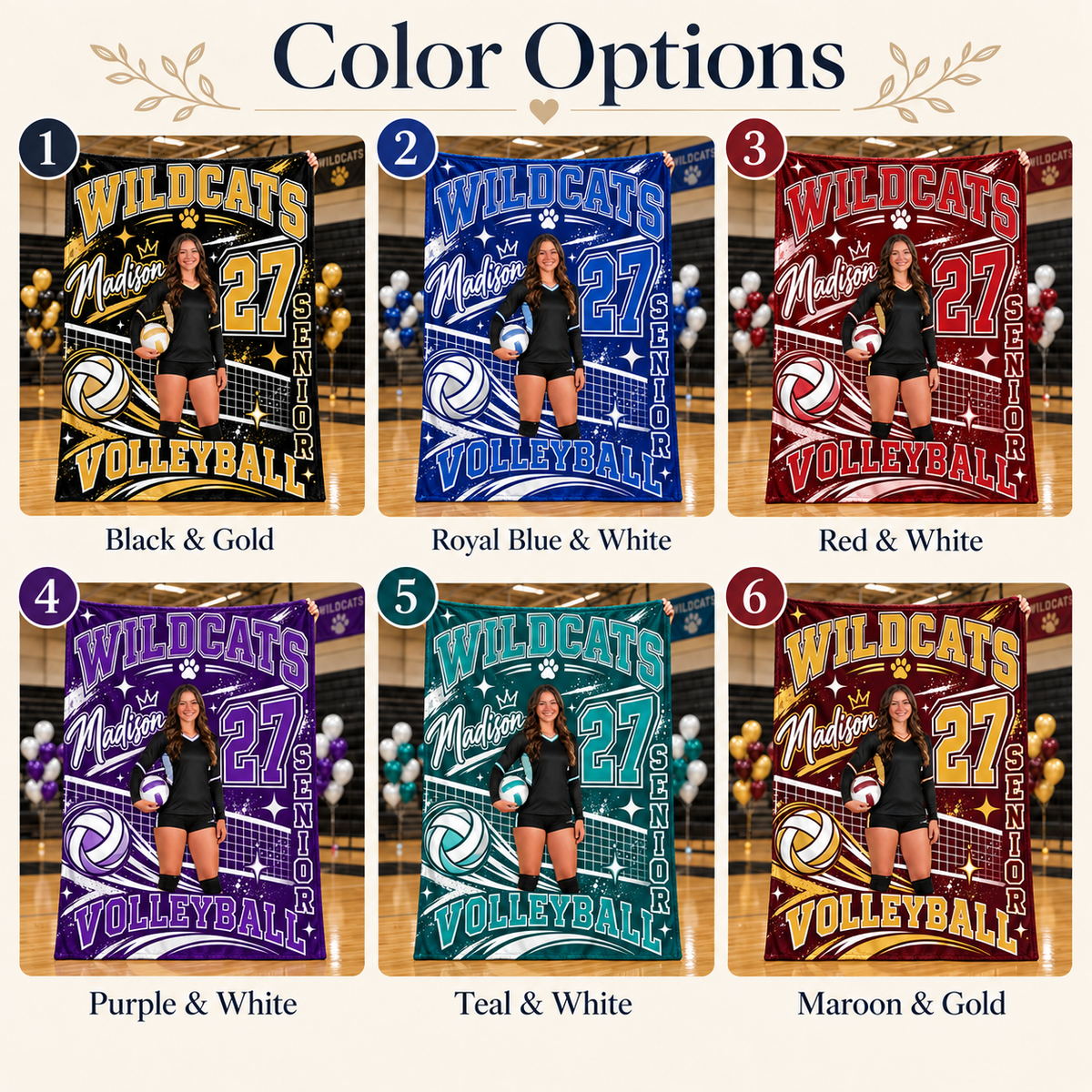 Personalized Volleyball Stadium Throw, Custom Game Day Fleece Blanket