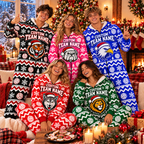 Matching Team Mascot Christmas Pajamas, Custom School Spirit Holiday Jumpsuit
