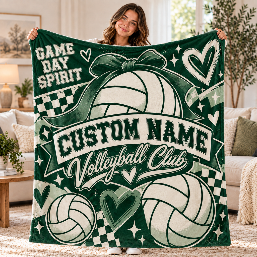 Personalized School Spirit Fleece Blanket, Custom Game Day Stadium Throw
