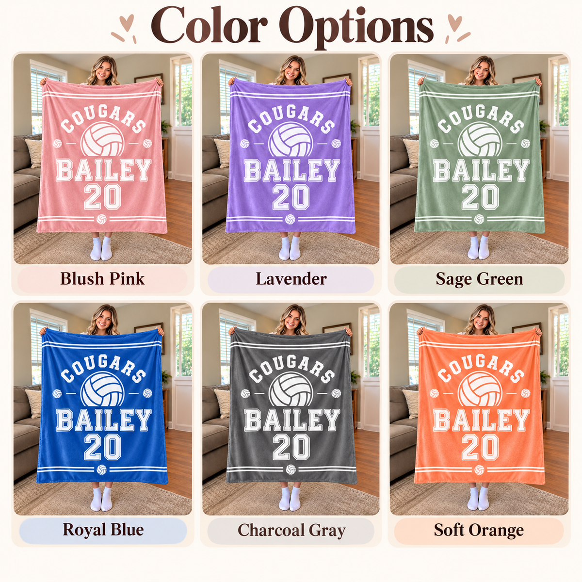 Personalized Volleyball Fleece Blanket, Custom Team Spirit Fan Gift