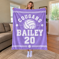 Personalized Volleyball Fleece Blanket, Custom Team Spirit Fan Gift