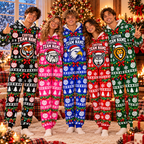 Matching Football Christmas Pajamas, Custom Team Spirit Jumpsuit