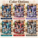 Personalized Volleyball Action Fleece Throw, Game Day Stadium Blanket