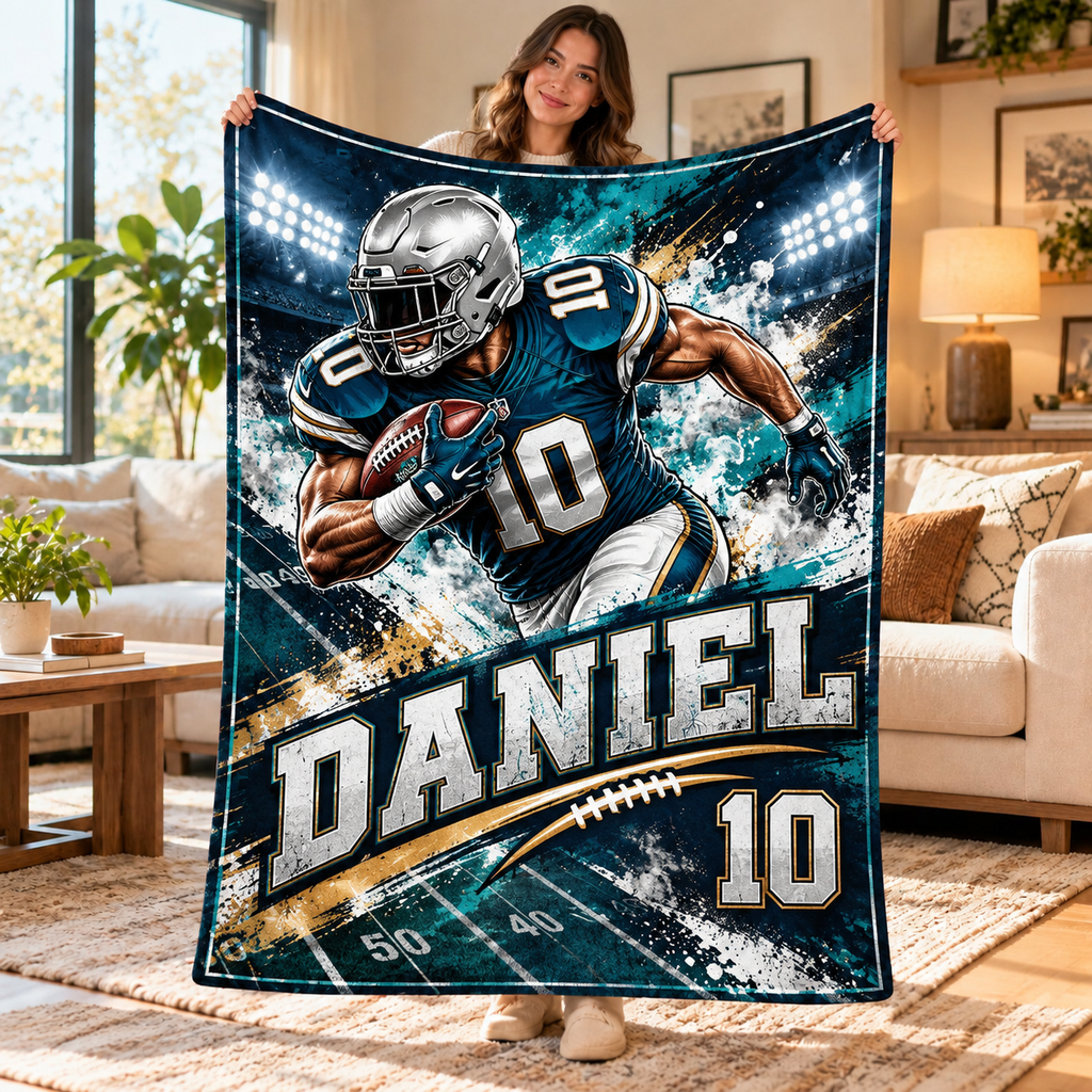 Personalized Volleyball Game Day Blanket, Custom Stadium Fleece Throw