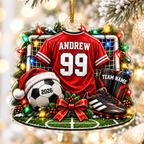 Personalized Soccer Goal Christmas Ornament